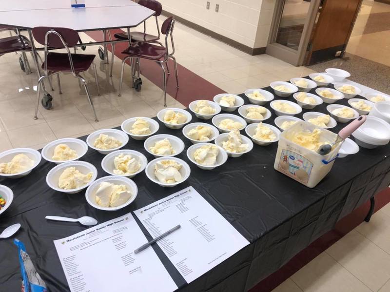 Bowls of vanilla ice cream Bowls of vanilla ice cream
